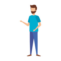 young and casual man character