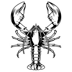 Vintage monochrome aquatic creature concept