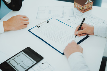 Close-up. Contract Signing Concept. Property Buy.