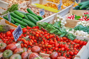 Vegetables at a market stall