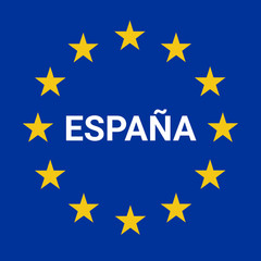 Spain border road sign illustration