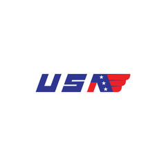 USA letter with wing logo
