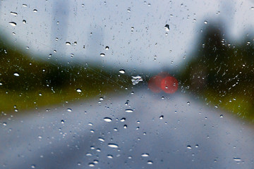 Rain drop on the car glass background