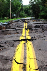 Flood Damaged Road Tore Up