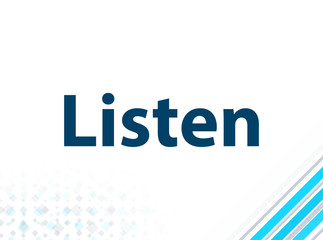 Listen Modern Flat Design Blue Abstract Background