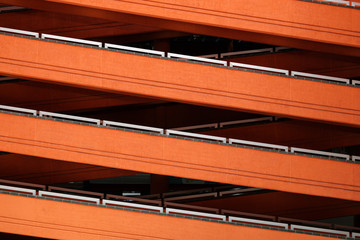 architectural pattern, multi-story stairway / walkway in building -