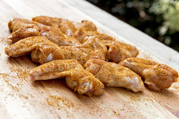 Flavor the chicken wings with spices and aromas