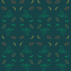Seamless pattern with Leaves for wallpaper, greeting card, gift box, textile printing.