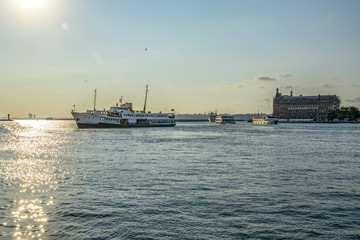 Obraz premium Haydarpasa train station on the Asian part of Istanbul is one of the historic landmarks of the city