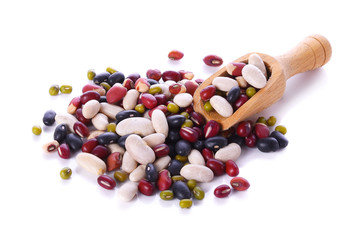 Five grains mix beans in spoon