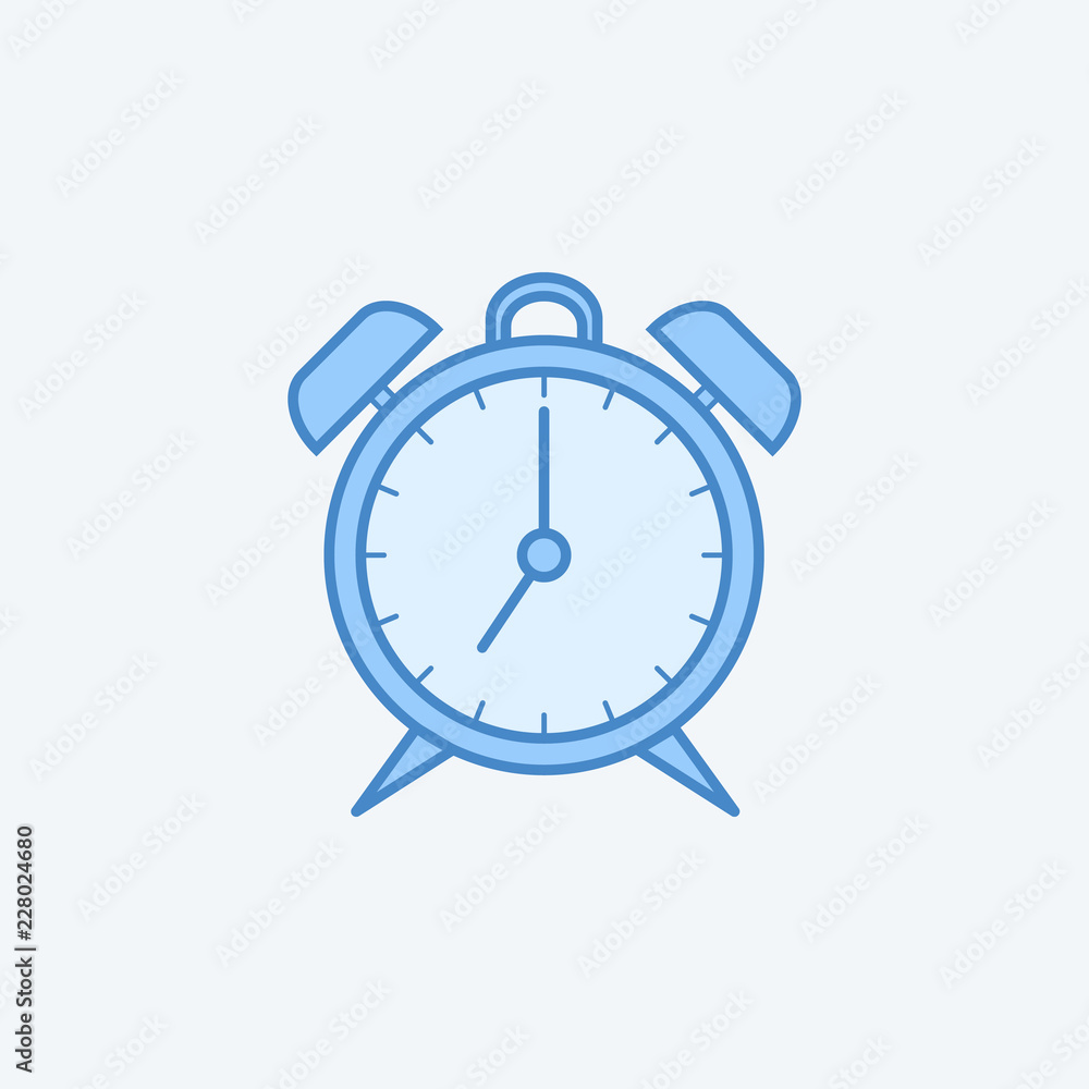 Poster alarm clock 2 colored line icon. simple dark and light blue element illustration. alarm clock concep