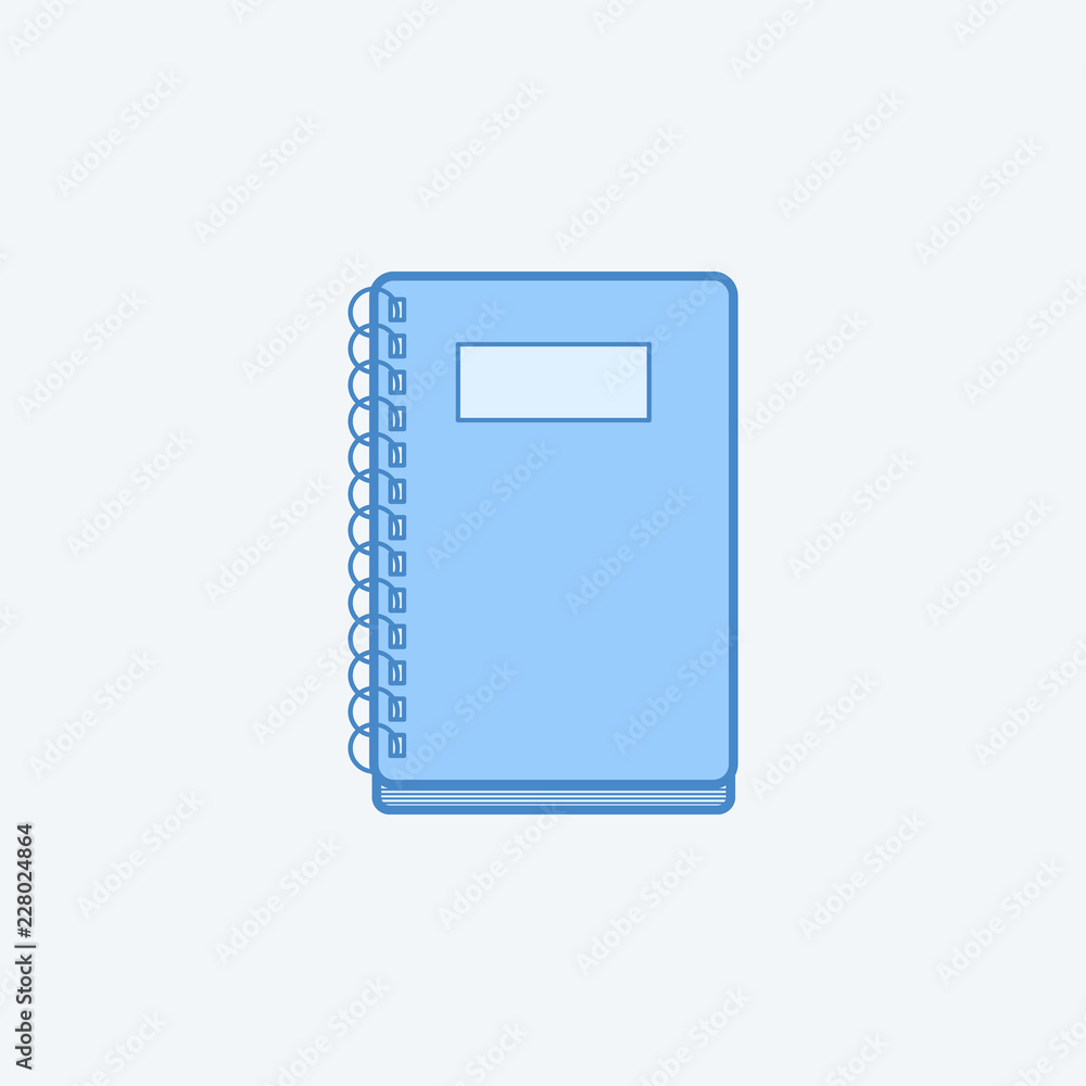 Poster notebook 2 colored line icon. simple dark and light blue element illustration. notebook concept outl