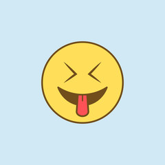 tease 2 colored line icon. Simple yellow and brown element illustration. tease concept outline symbol design from emoji set