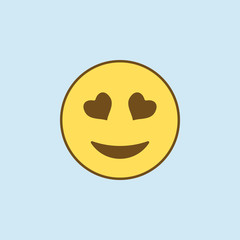 enamored 2 colored line icon. Simple yellow and brown element illustration. enamored concept outline symbol design from emoji set