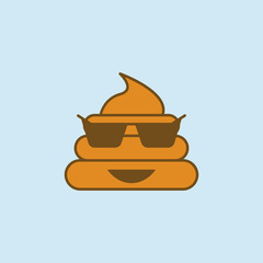 cool shit 2 colored line icon. Simple yellow and brown element illustration. cool shit concept outline symbol design from emoji set