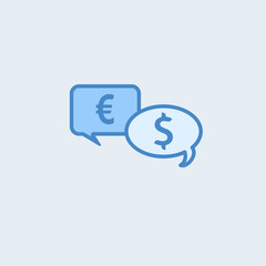 Vector Illustration of Euro & Dollar Icon on the white background.