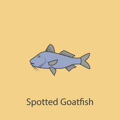 spotted goatfish 2 colored line icon. Simple purple and gray element illustration. spotted goatfish concept outline symbol design from fish set