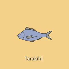 tarakihi 2 colored line icon. Simple purple and gray element illustration. tarakihi concept outline symbol design from fish set
