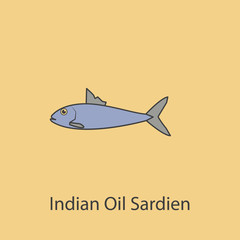 indian oil sardien 2 colored line icon. Simple purple and gray element illustration. indian oil sardien concept outline symbol design from fish set