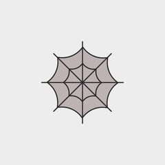 Spider web outline colored icon