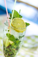 Drink with Mint, Lemon and Lime