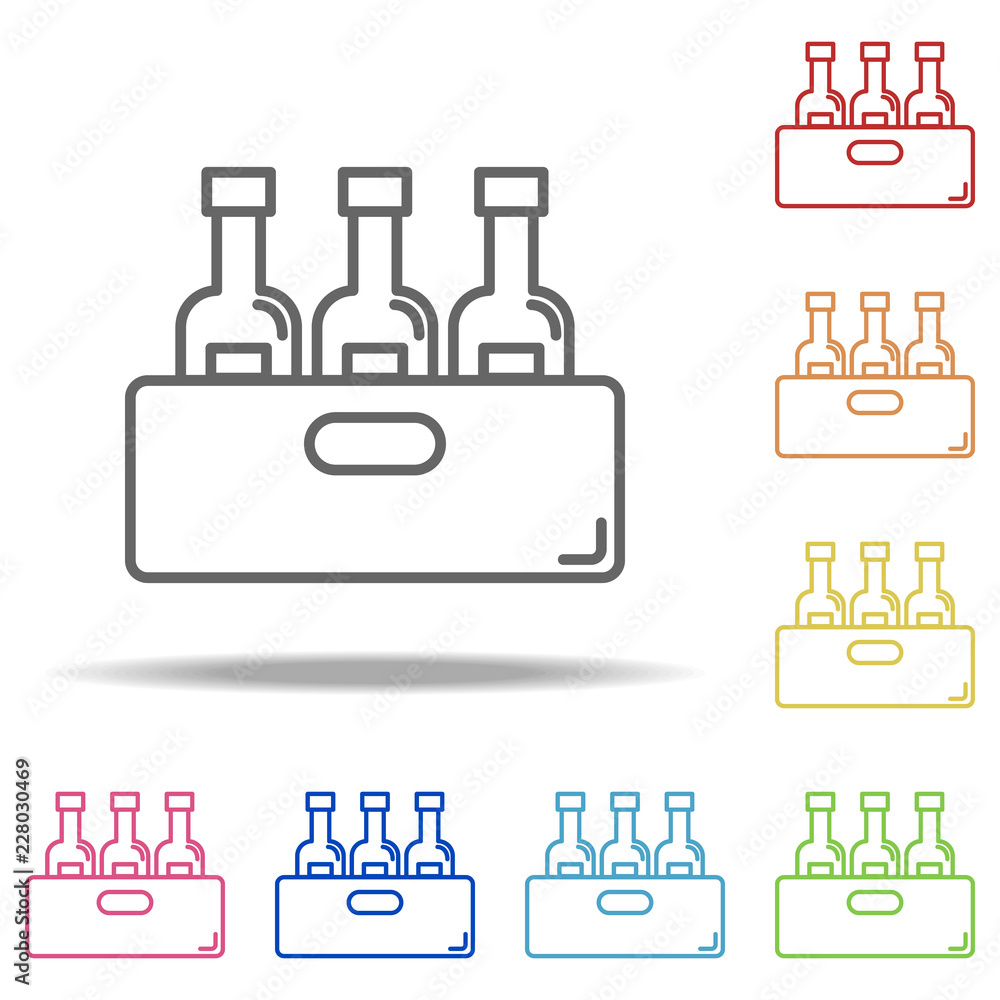 Poster box of wine icon. elements of alcohol drink in multi colored icons. simple icon for websites, web de