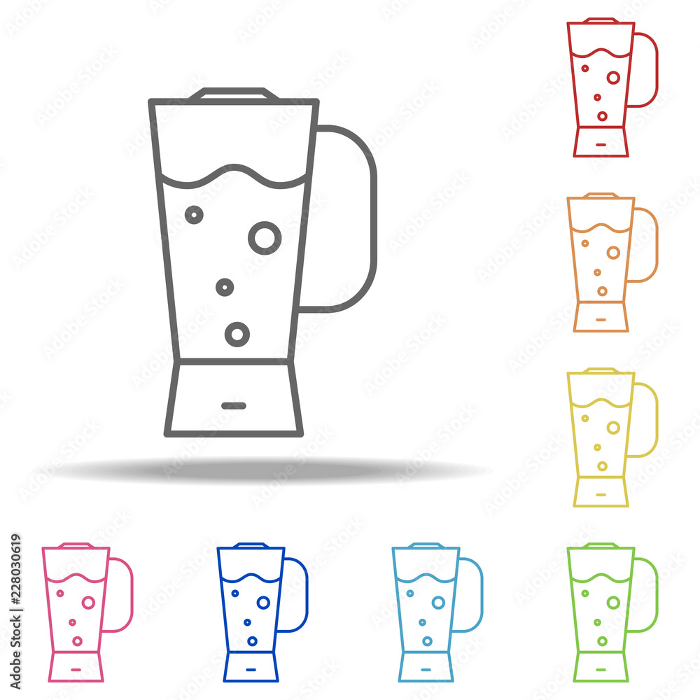 Poster blender icon. elements of alcohol drink in multi colored icons. simple icon for websites, web design