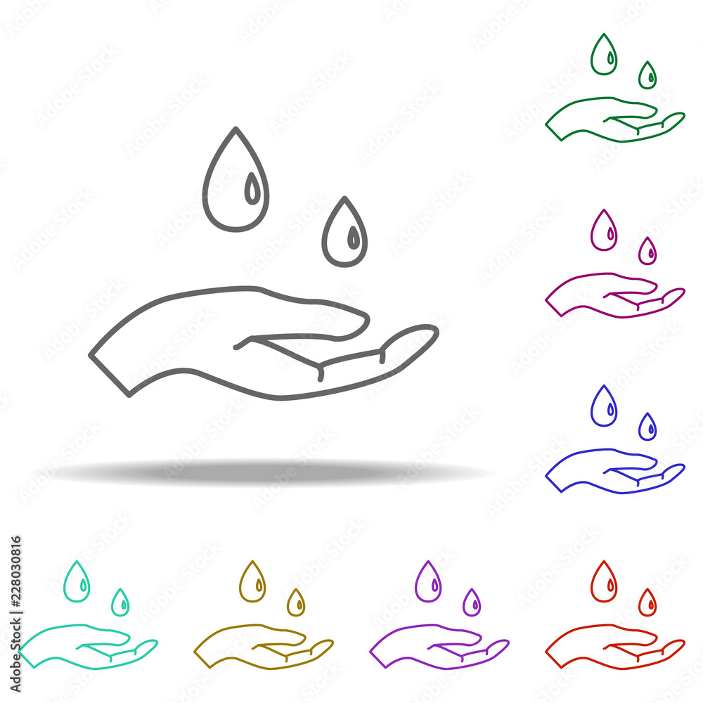 Poster purified water outline icon. elements of ecology in multi color style icons. simple icon for website