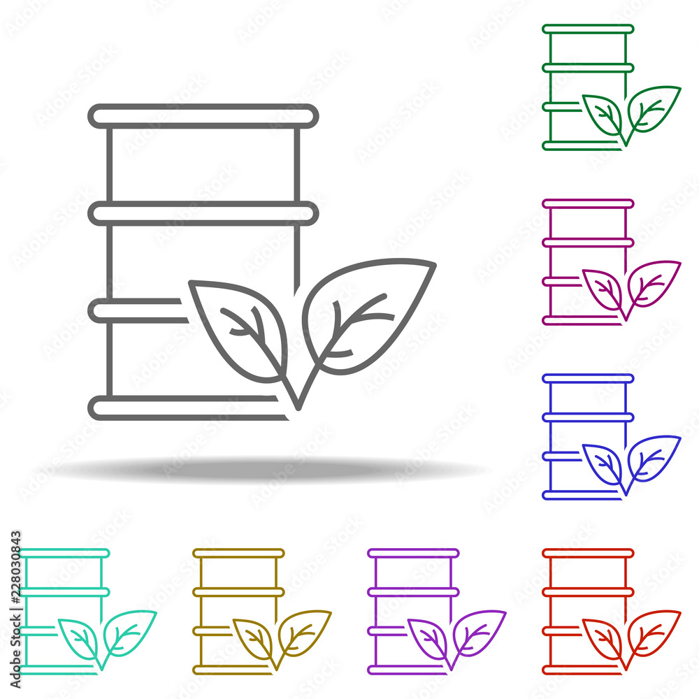 Poster bio fuel outline icon. elements of ecology in multi color style icons. simple icon for websites, web
