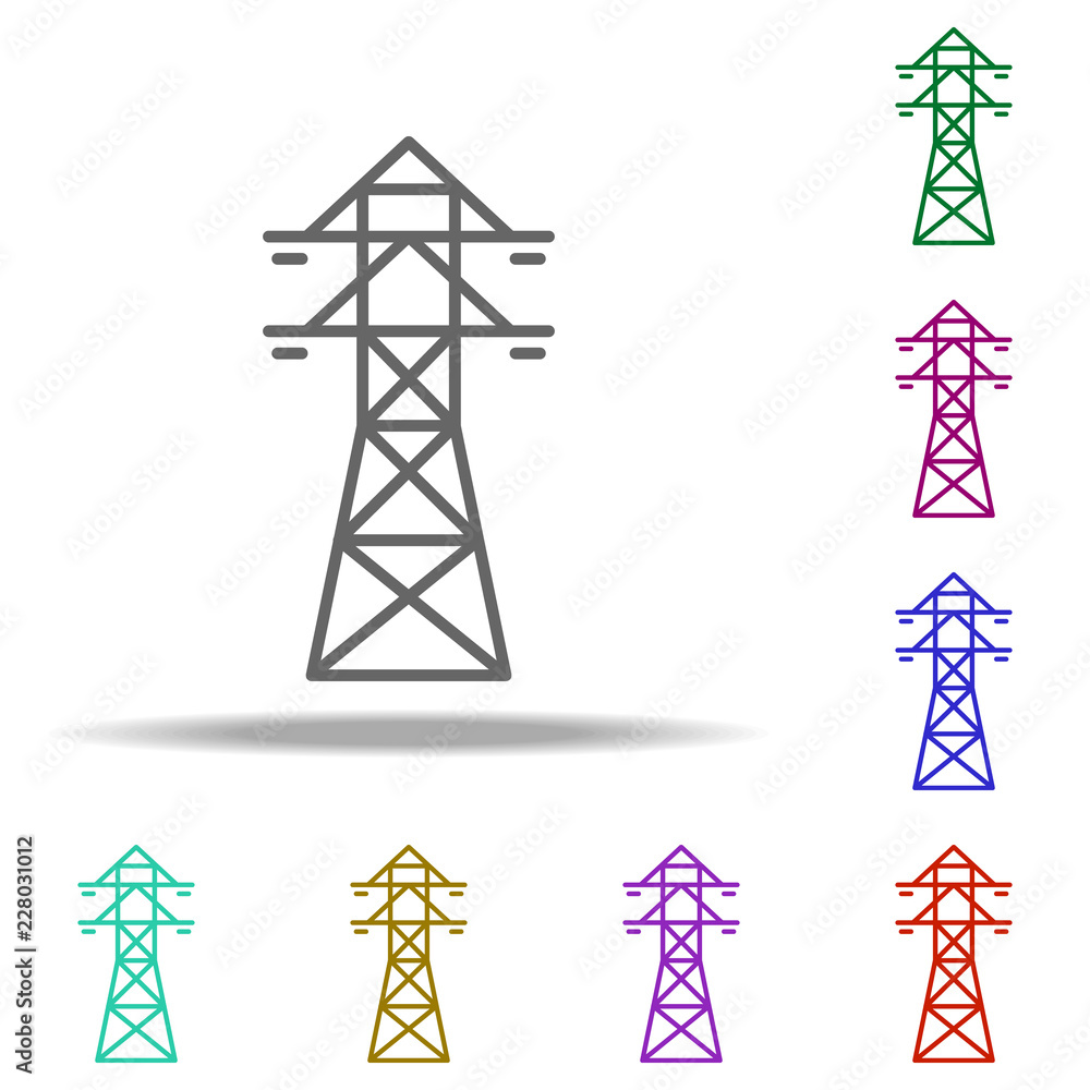 Poster electrical energy outline icon. elements of ecology in multi color style icons. simple icon for webs