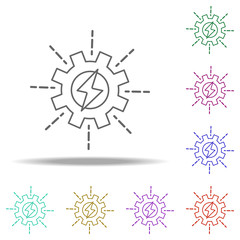 energy in gear outline icon. Elements of Ecology in multi color style icons. Simple icon for websites, web design, mobile app, info graphics