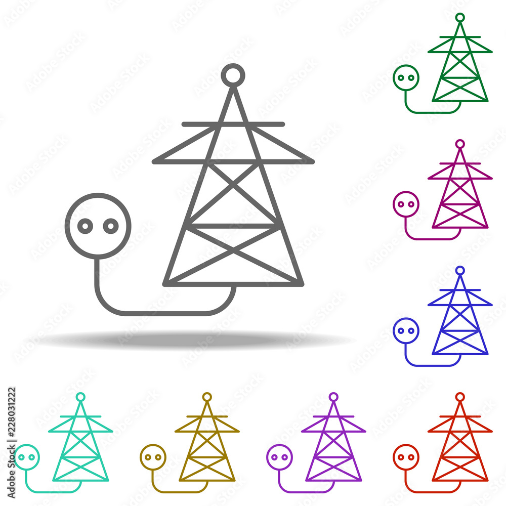 Aufkleber electrical energy outline icon. elements of ecology in multi color style icons. simple icon for webs
