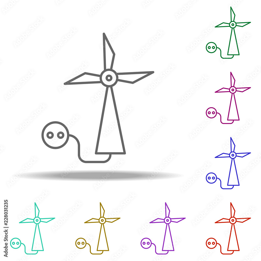 Aufkleber wind energy outline icon. elements of ecology in multi color style icons. simple icon for websites, 