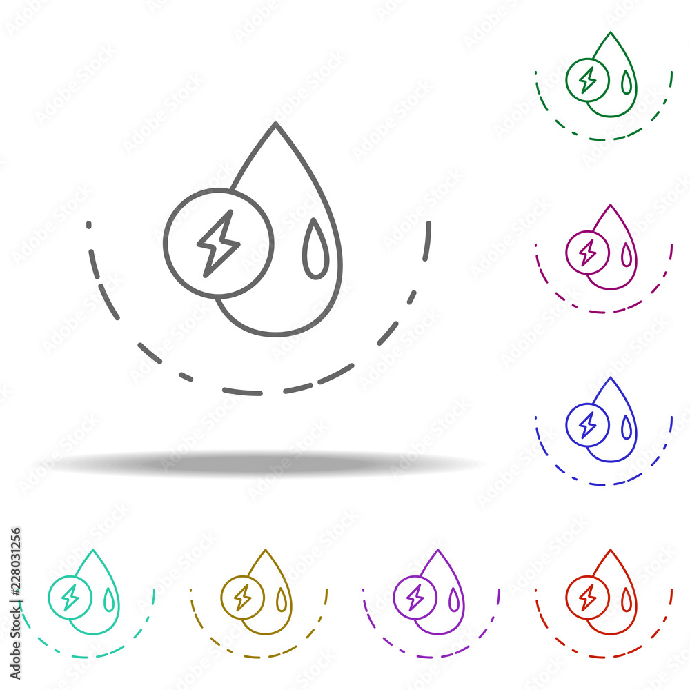 Poster water energy outline icon. elements of ecology in multi color style icons. simple icon for websites,