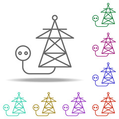 electrical energy outline icon. Elements of Ecology in multi color style icons. Simple icon for websites, web design, mobile app, info graphics