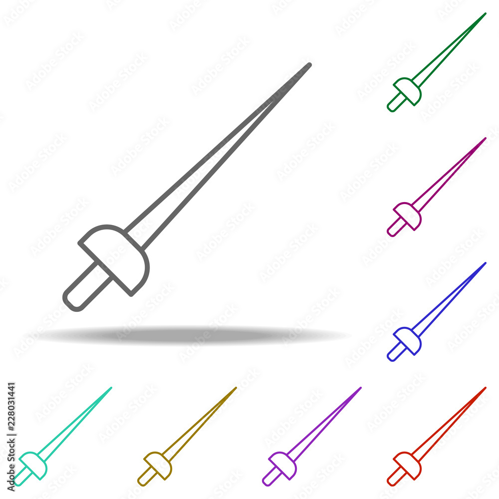 Aufkleber sword outline icon. elements of sport in multi color style icons. simple icon for websites, web desi