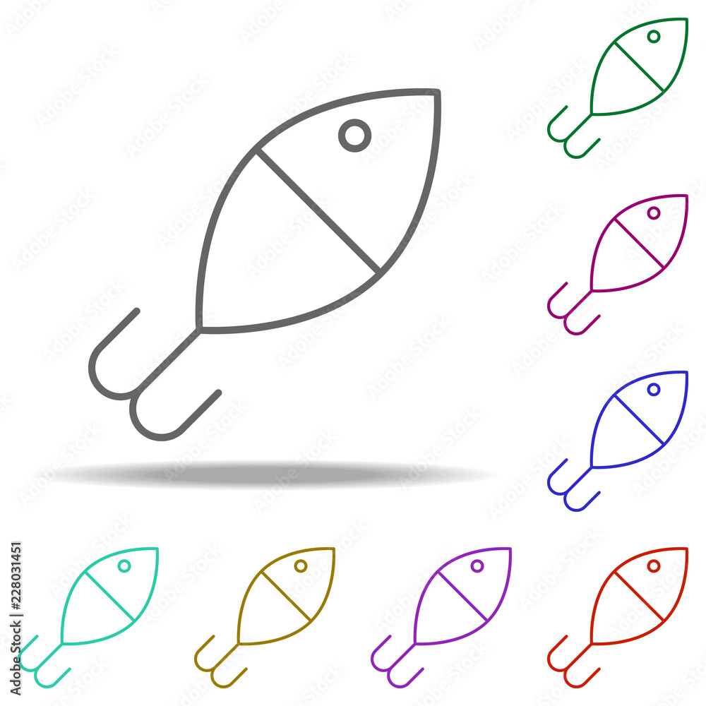 Poster fishing float outline icon. elements of sport in multi color style icons. simple icon for websites, 