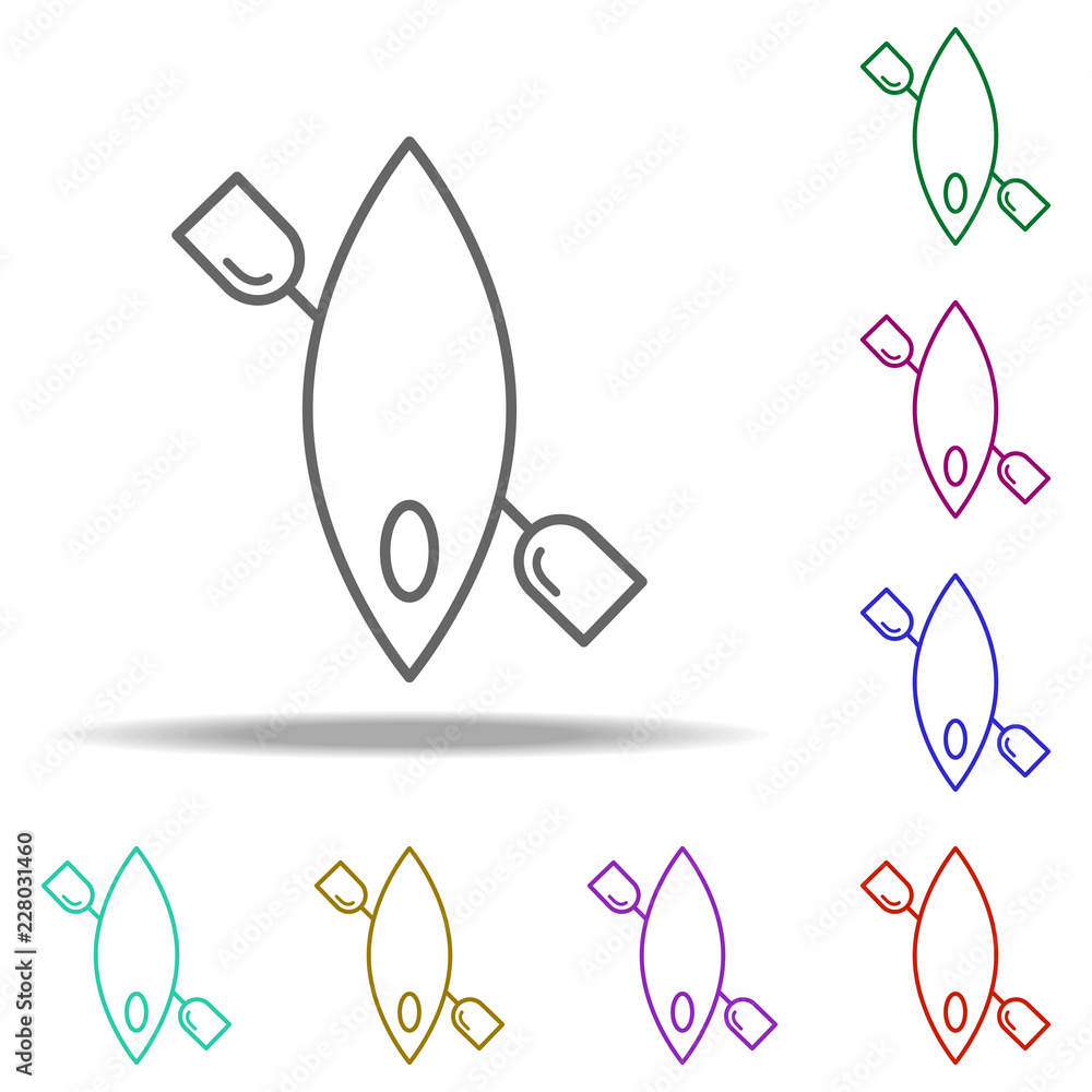 Poster kayak outline icon. elements of sport in multi color style icons. simple icon for websites, web desi