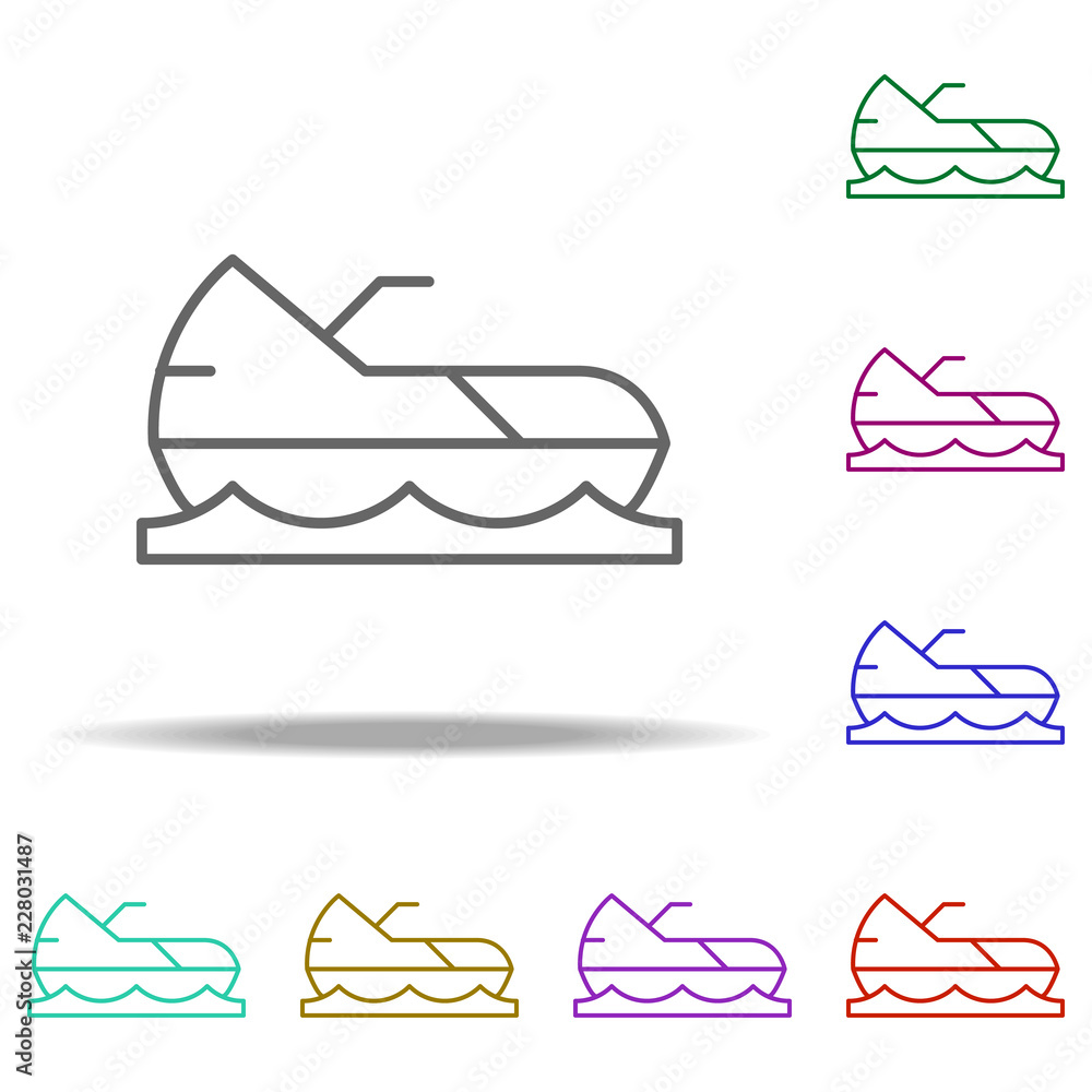 Poster scooter outline icon. elements of sport in multi color style icons. simple icon for websites, web de