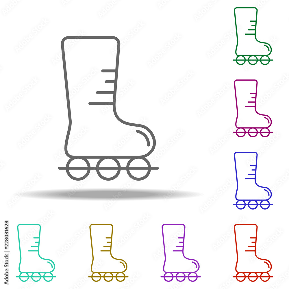 Poster roller skates outline icon. elements of sport in multi color style icons. simple icon for websites, 