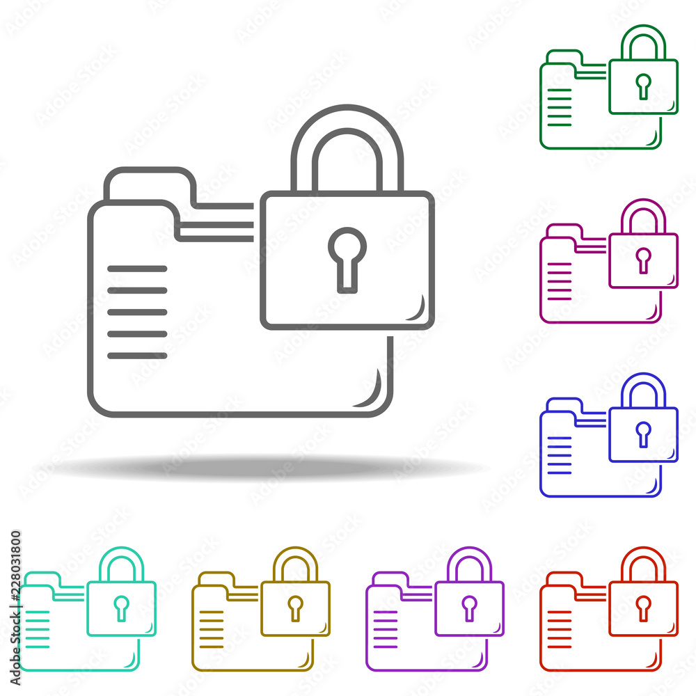 Poster data security outline icon. elements of banking & finance in multi color style icons. simple icon fo