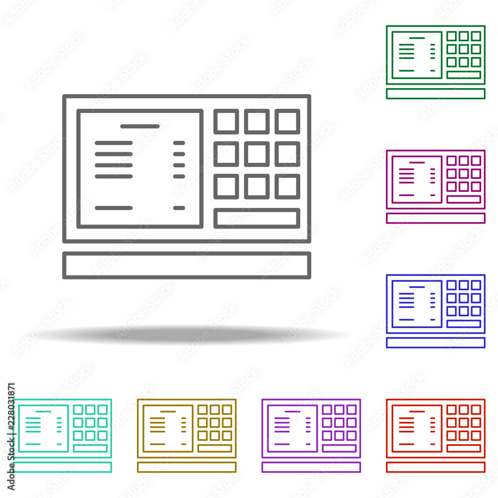 Poster atm cash machine outline icon. elements of banking & finance in multi color style icons. simple icon