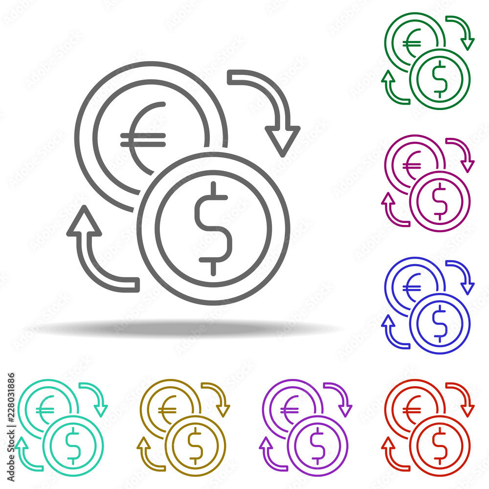 Poster currency exchange outline icon. Elements of Banking & Finance in multi color style icons. Simple icon for websites, web design, mobile app, info graphics