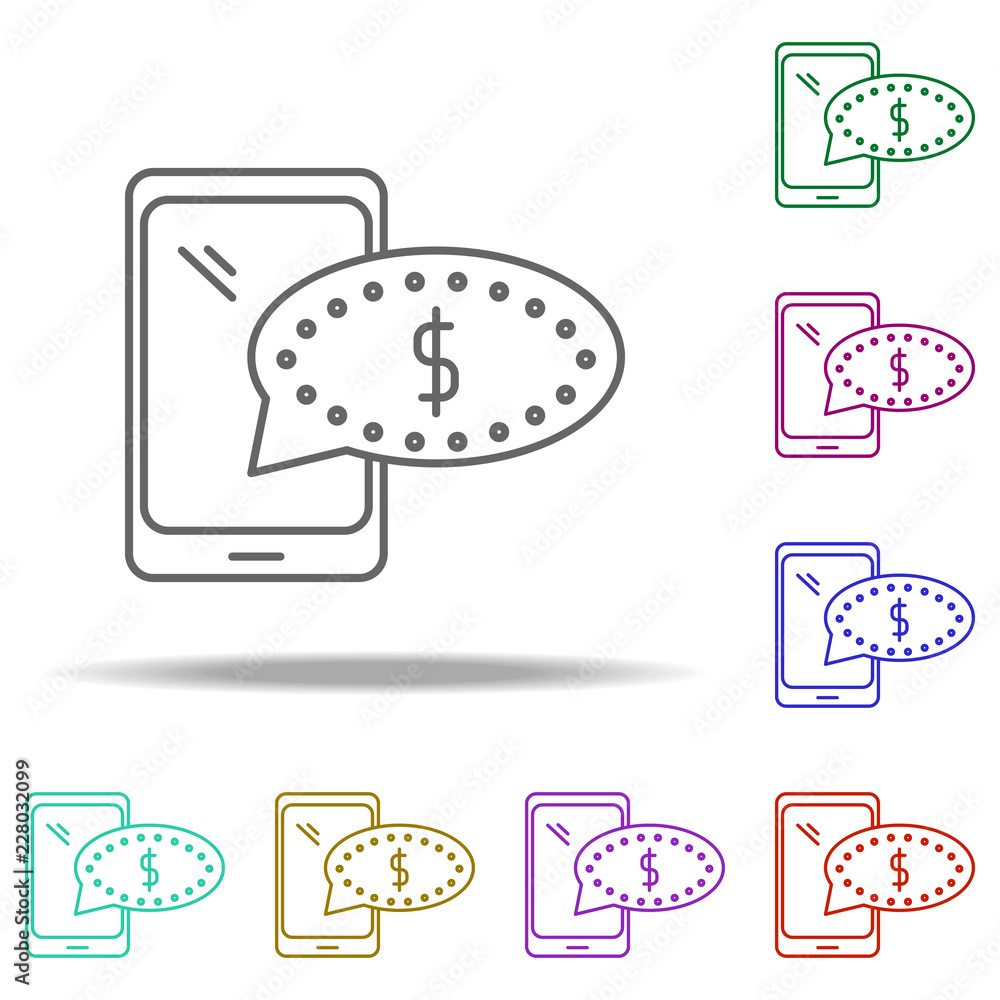 Fototapete mobile commerce outline icon. elements of banking & finance in multi color style icons. simple icon 