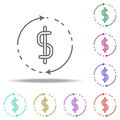 money turnover outline icon. Elements of Banking & Finance in multi color style icons. Simple icon for websites, web design, mobile app, info graphics