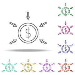 money income outline icon. Elements of Banking & Finance in multi color style icons. Simple icon for websites, web design, mobile app, info graphics