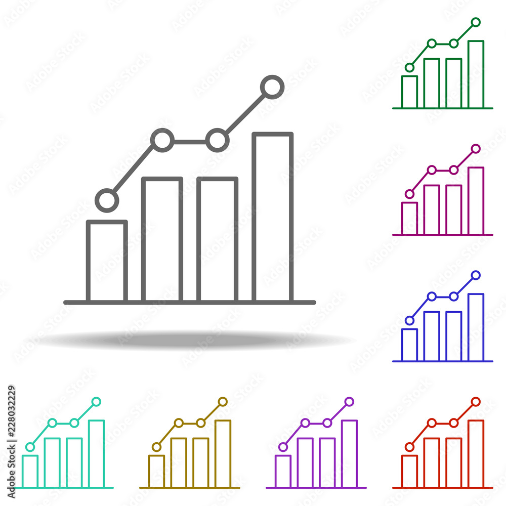 Poster increase chart outline icon. elements of banking & finance in multi color style icons. simple icon f