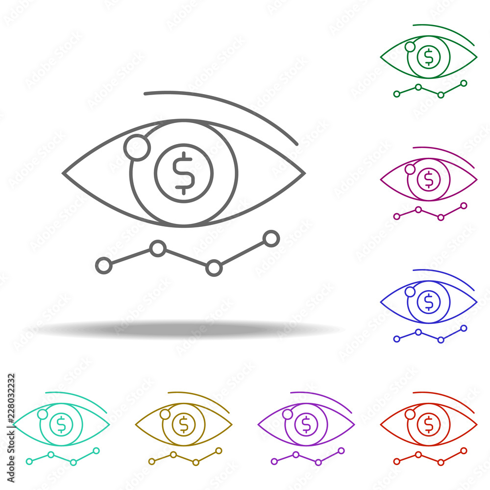 Poster analytics view outline icon. elements of banking & finance in multi color style icons. simple icon f