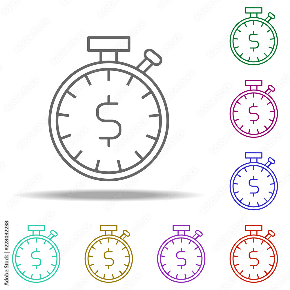Poster time is money outline icon. elements of banking & finance in multi color style icons. simple icon fo