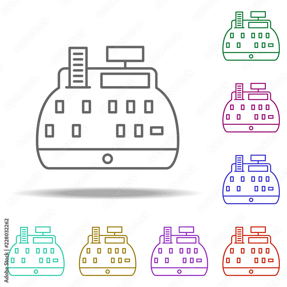 Poster cash box outline icon. elements of banking & finance in multi color style icons. simple icon for web
